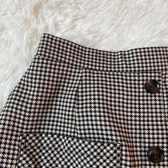 Deather Front Button Skirt F Black/ Ivory - Picture 2 of 6